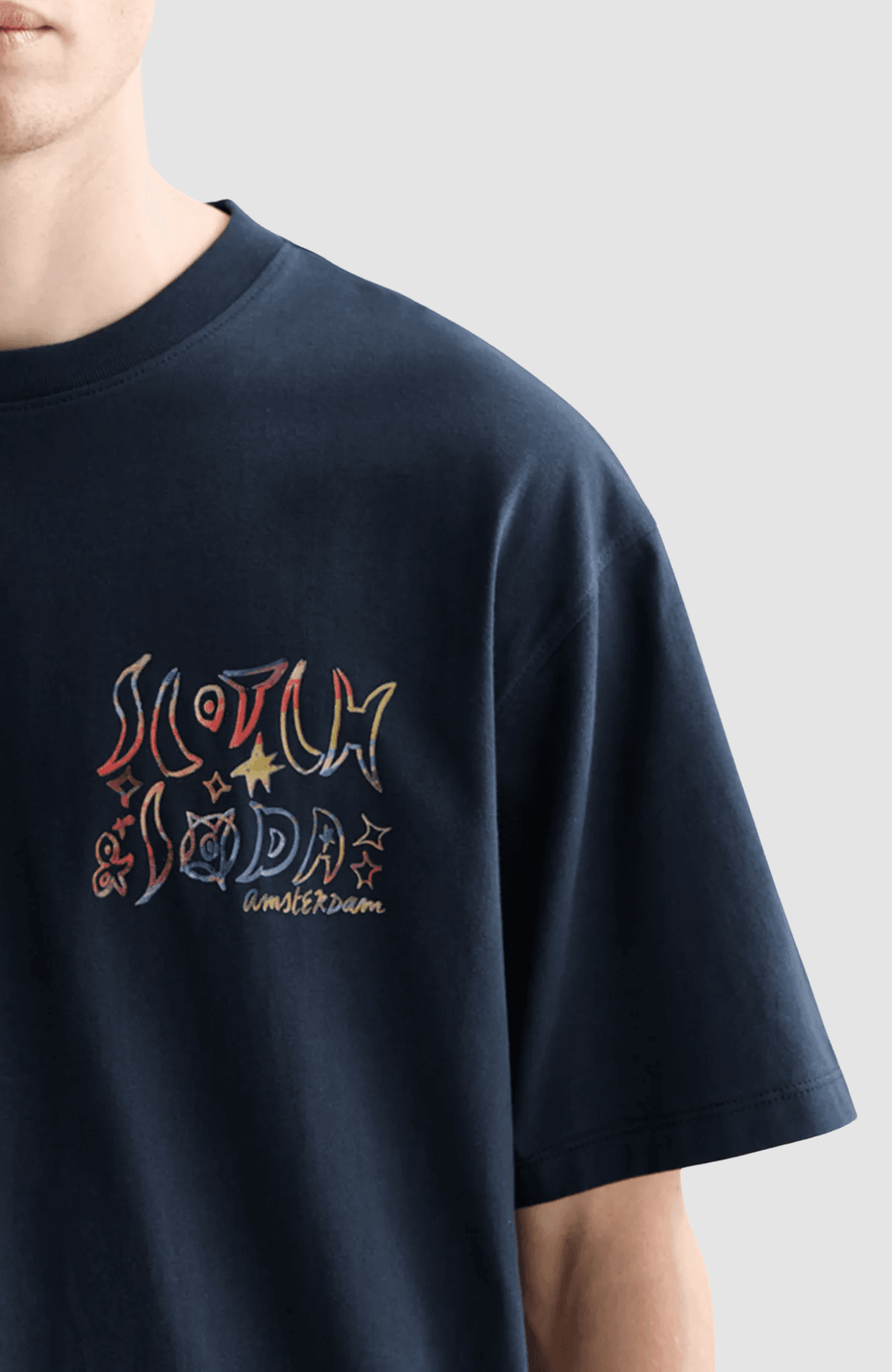 Front and back artwork relaxed-fit T-shirt