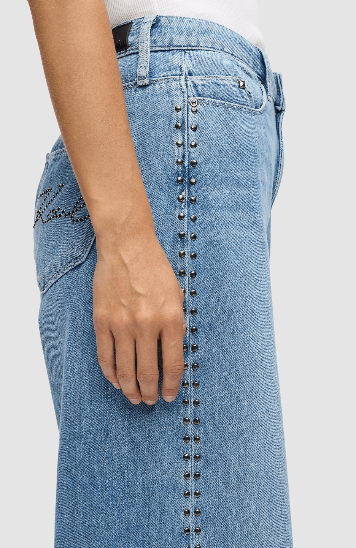 Stud Detail Denim Pants