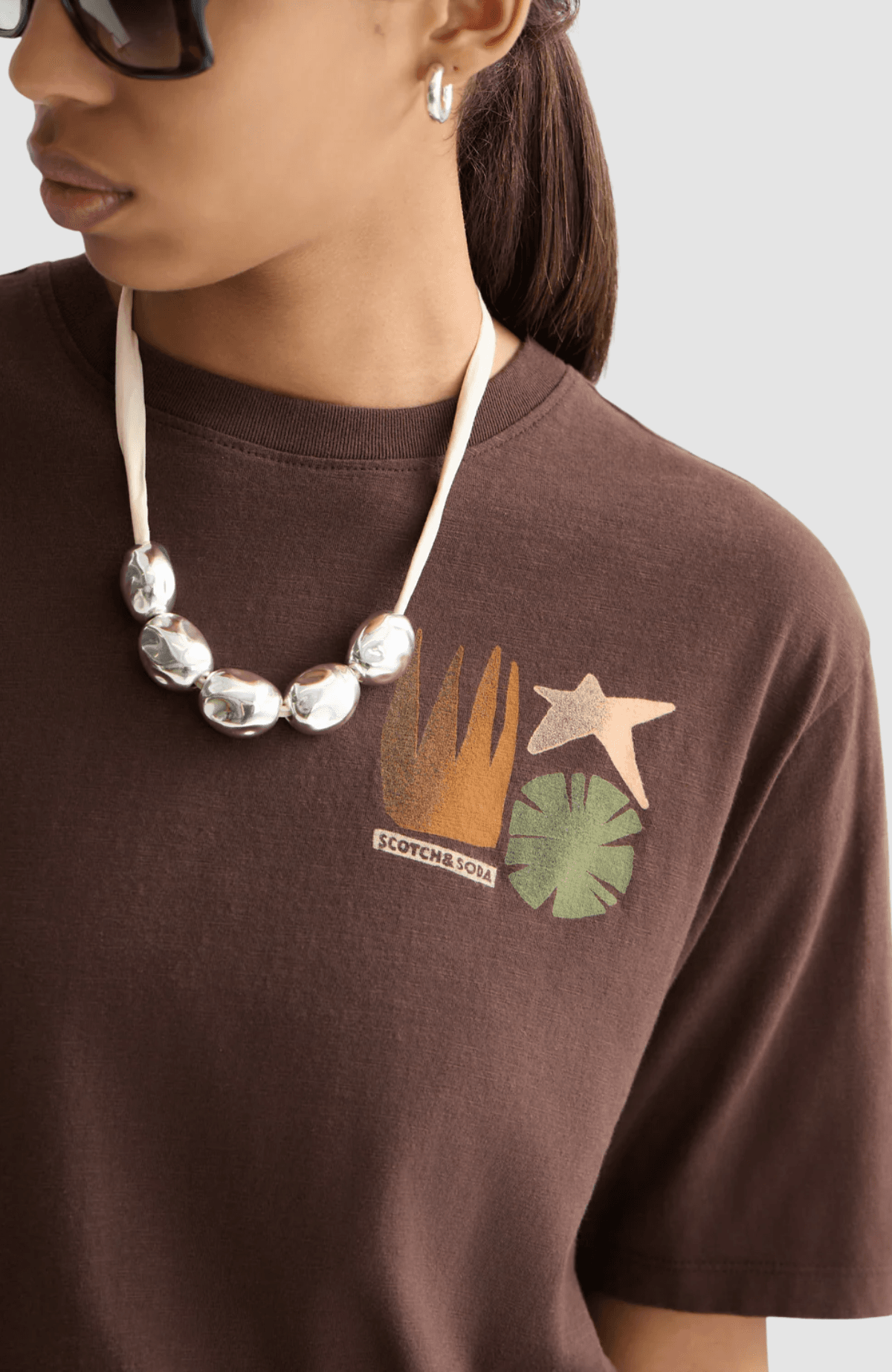 Front back artwork loose-fit T-shirt