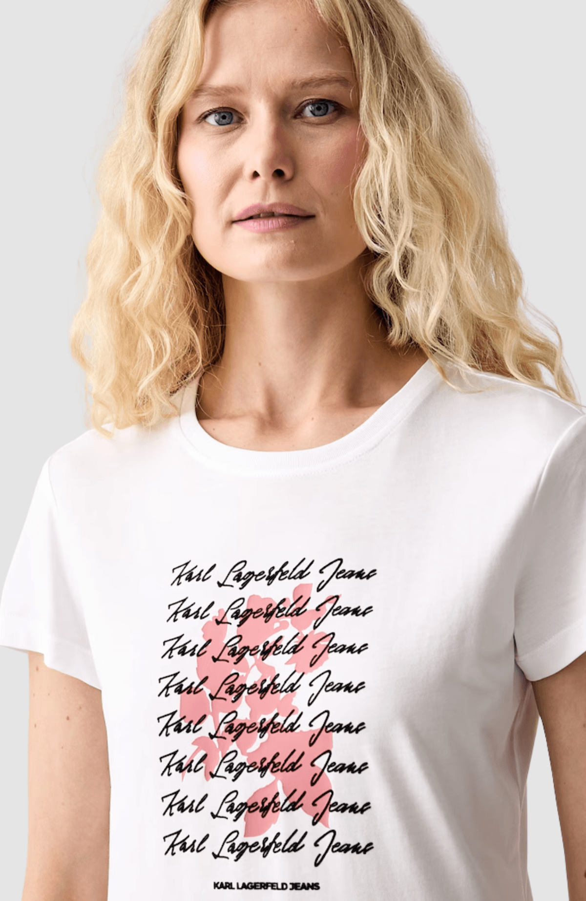 Klj Slim Tee Flocked Floral