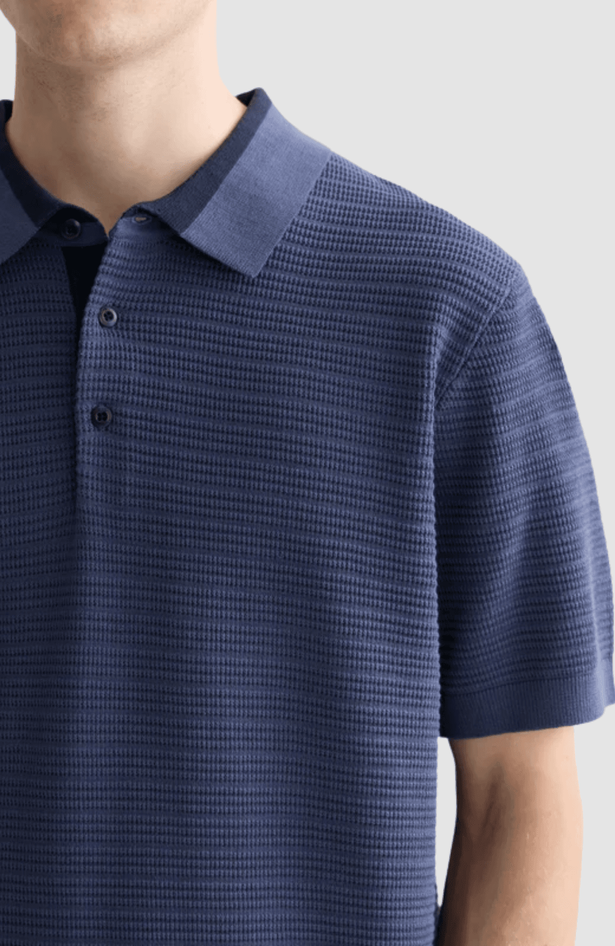 Structured knitted regular-fit polo