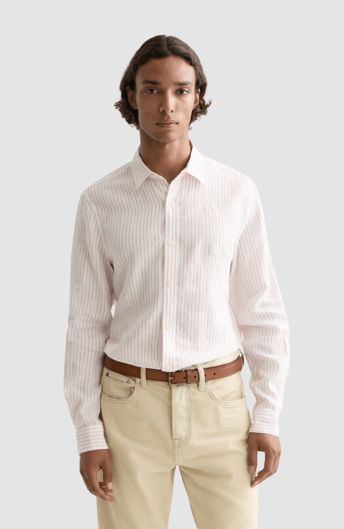 Striped linen regular-fit shirt