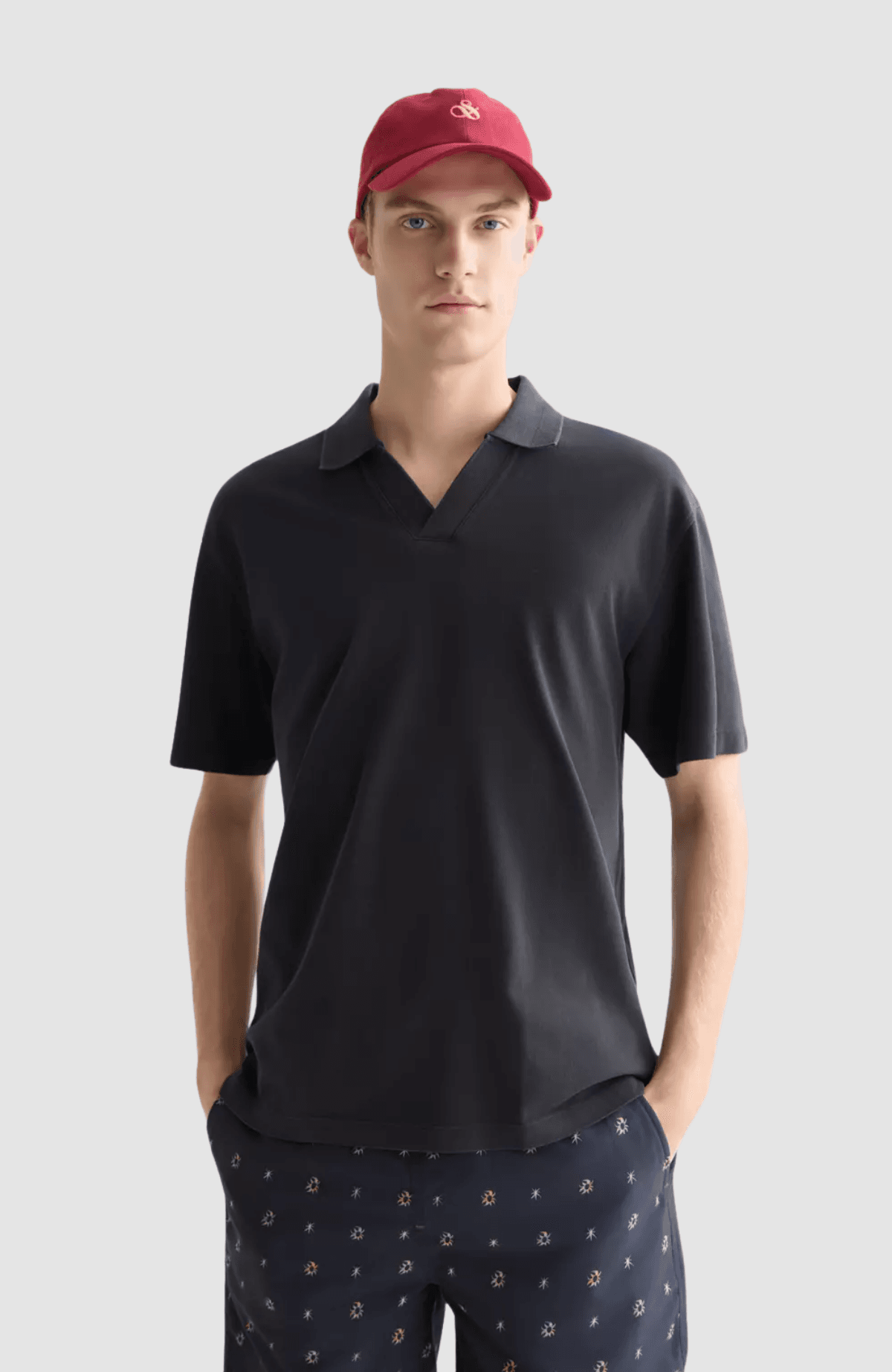 3 crosses pique relaxedfit garmentdyed polo