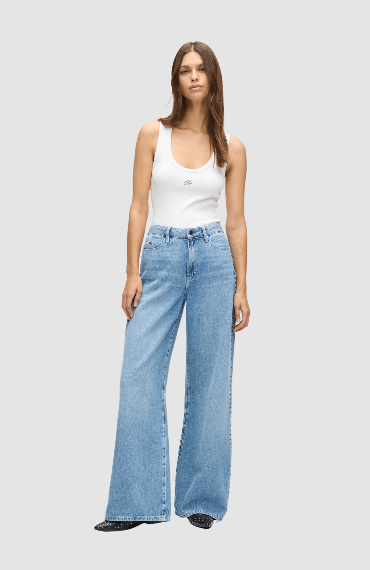 Stud Detail Denim Pants