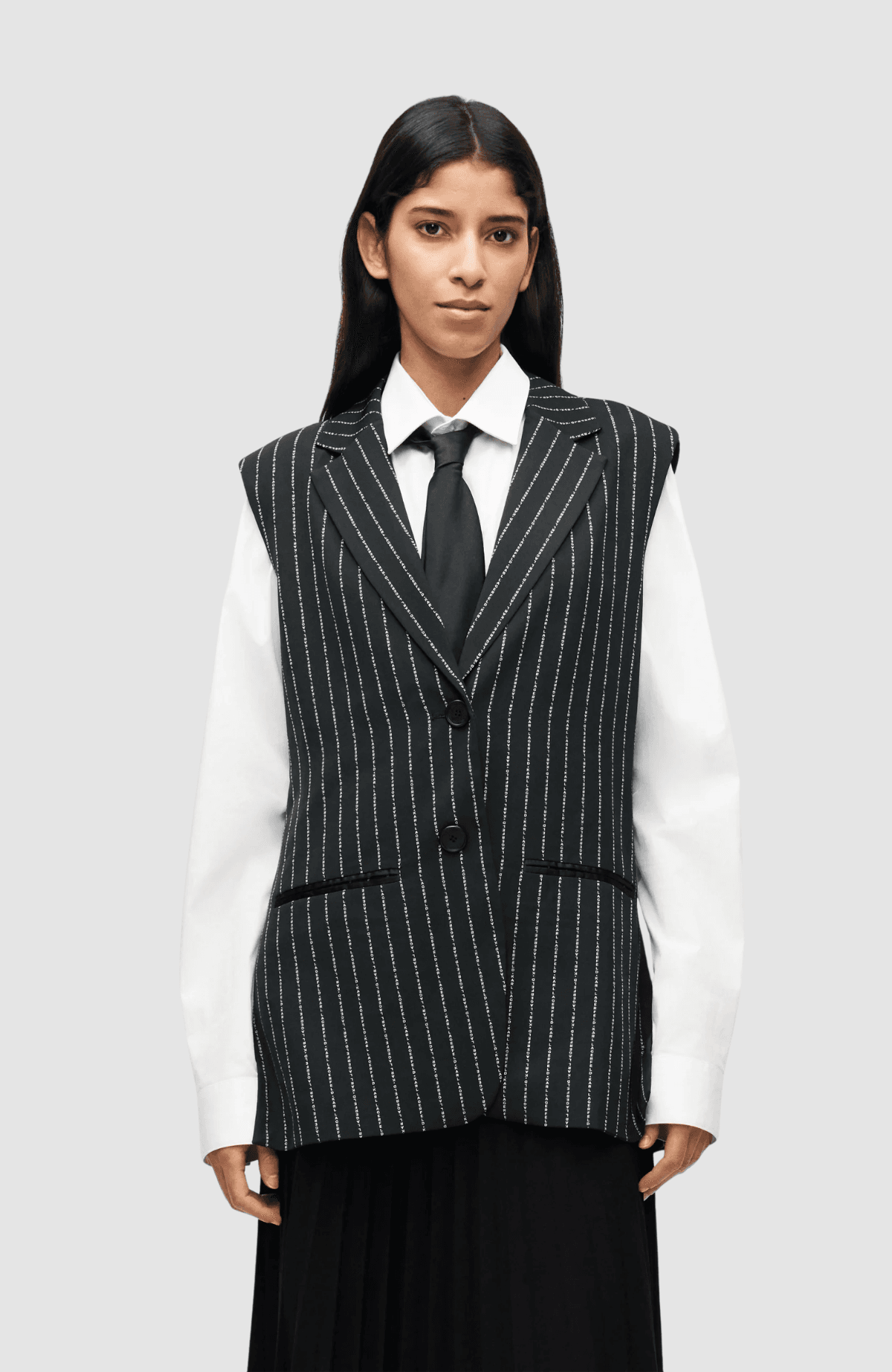 Elongated Pinstripe Gilet