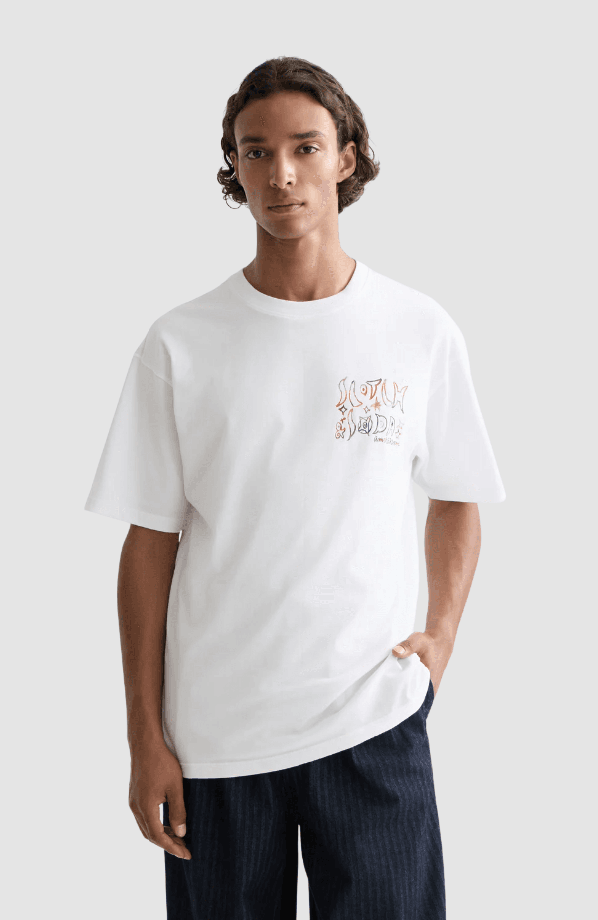 Front and back artwork relaxed-fit T-shirt