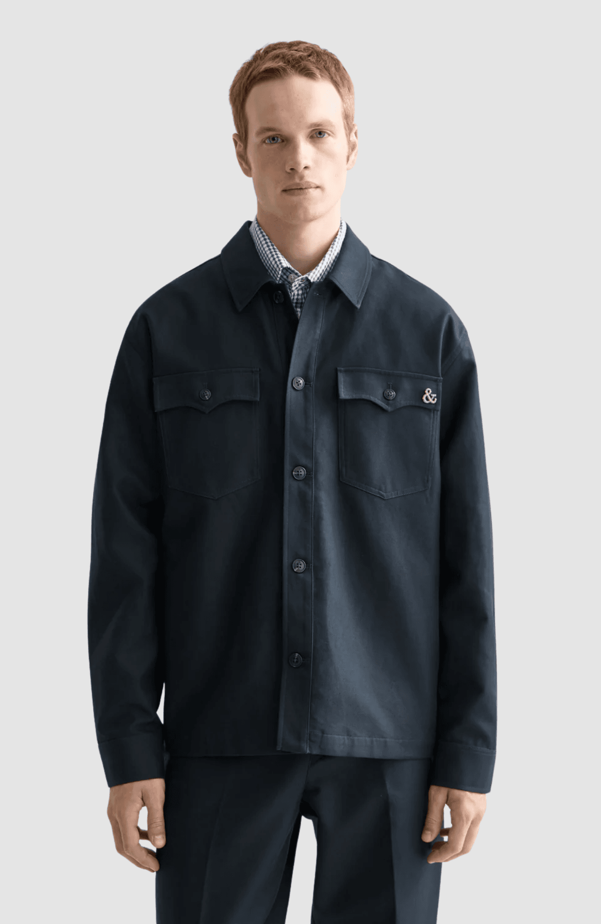 Cotton-blend twill relaxed-fit overshirt