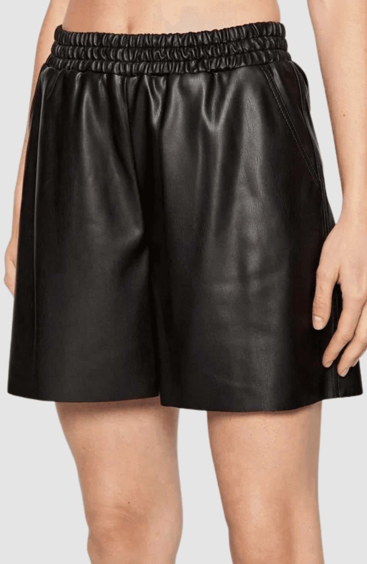 Perforated Faux Leather Shorts