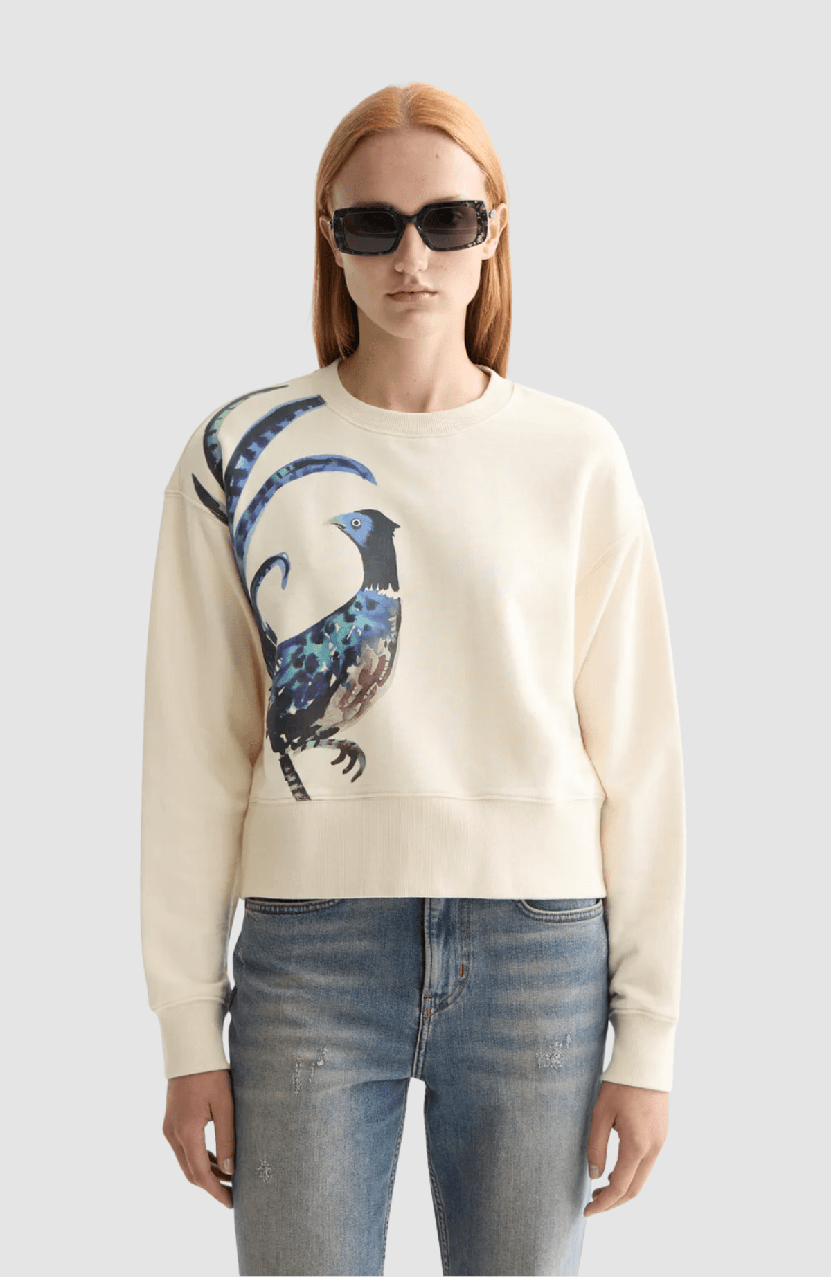 Washed artwork loose fit sweater
