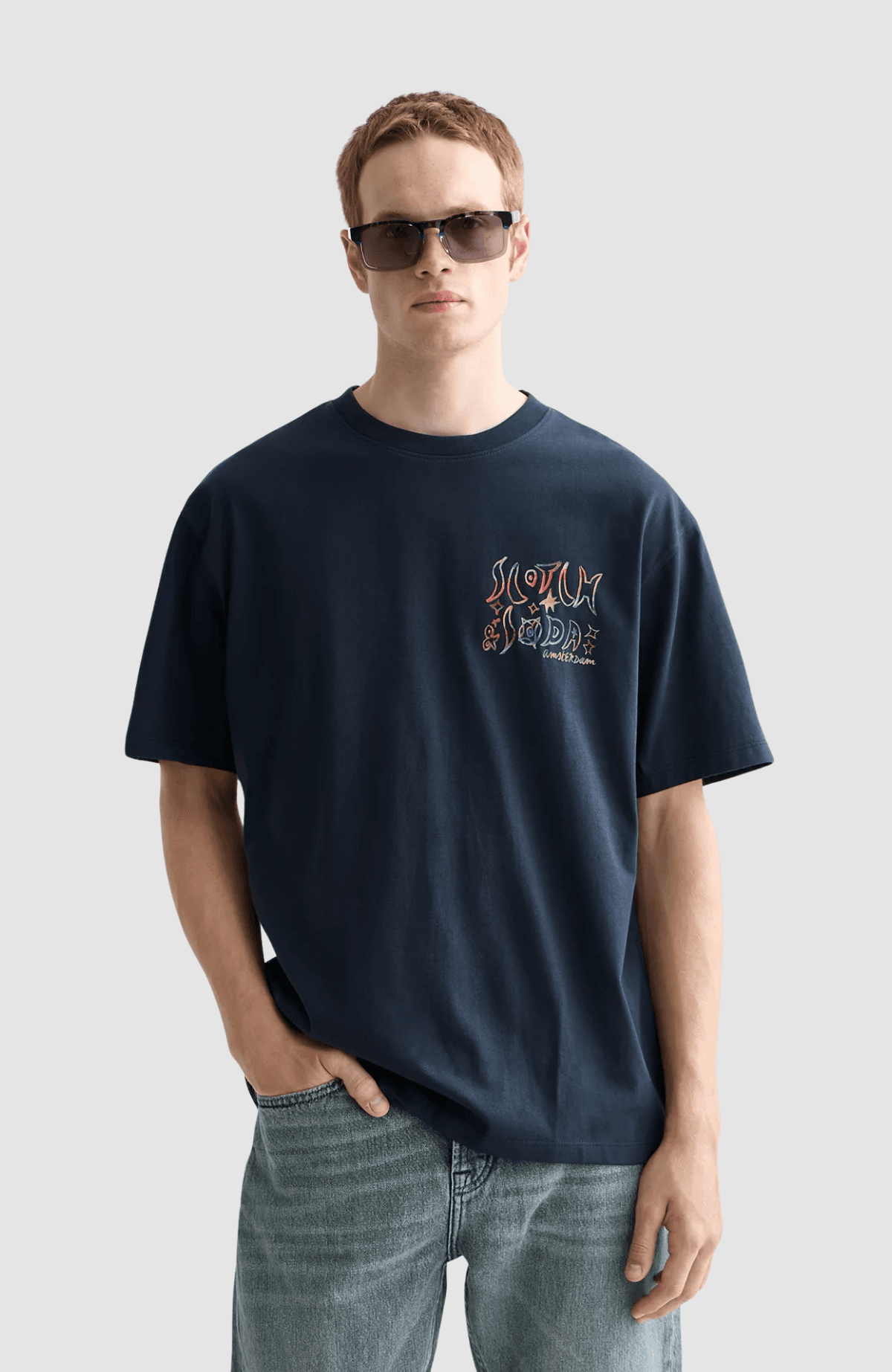 Front and back artwork relaxed-fit T-shirt