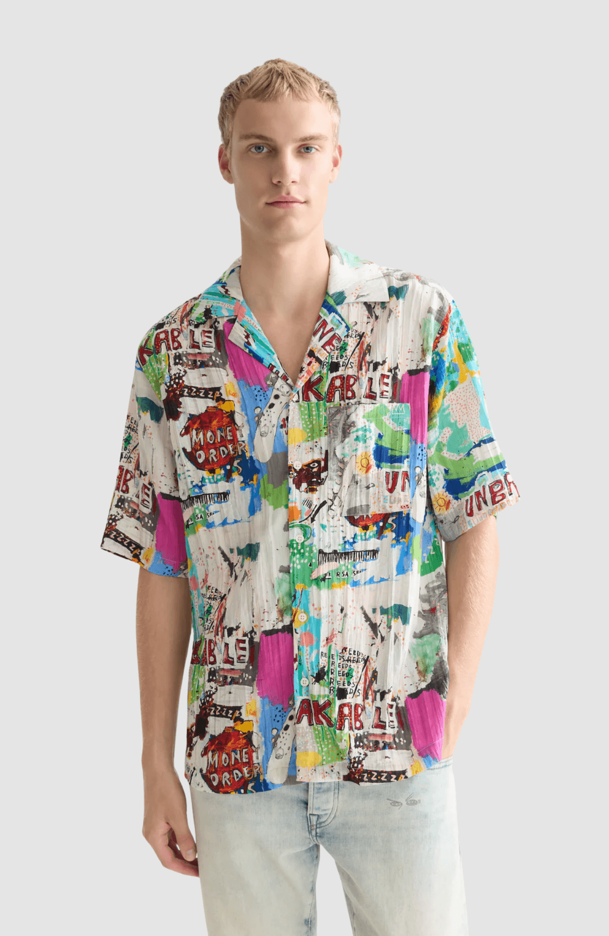 Basquiat printed relaxedfit shortsleeved shirt
