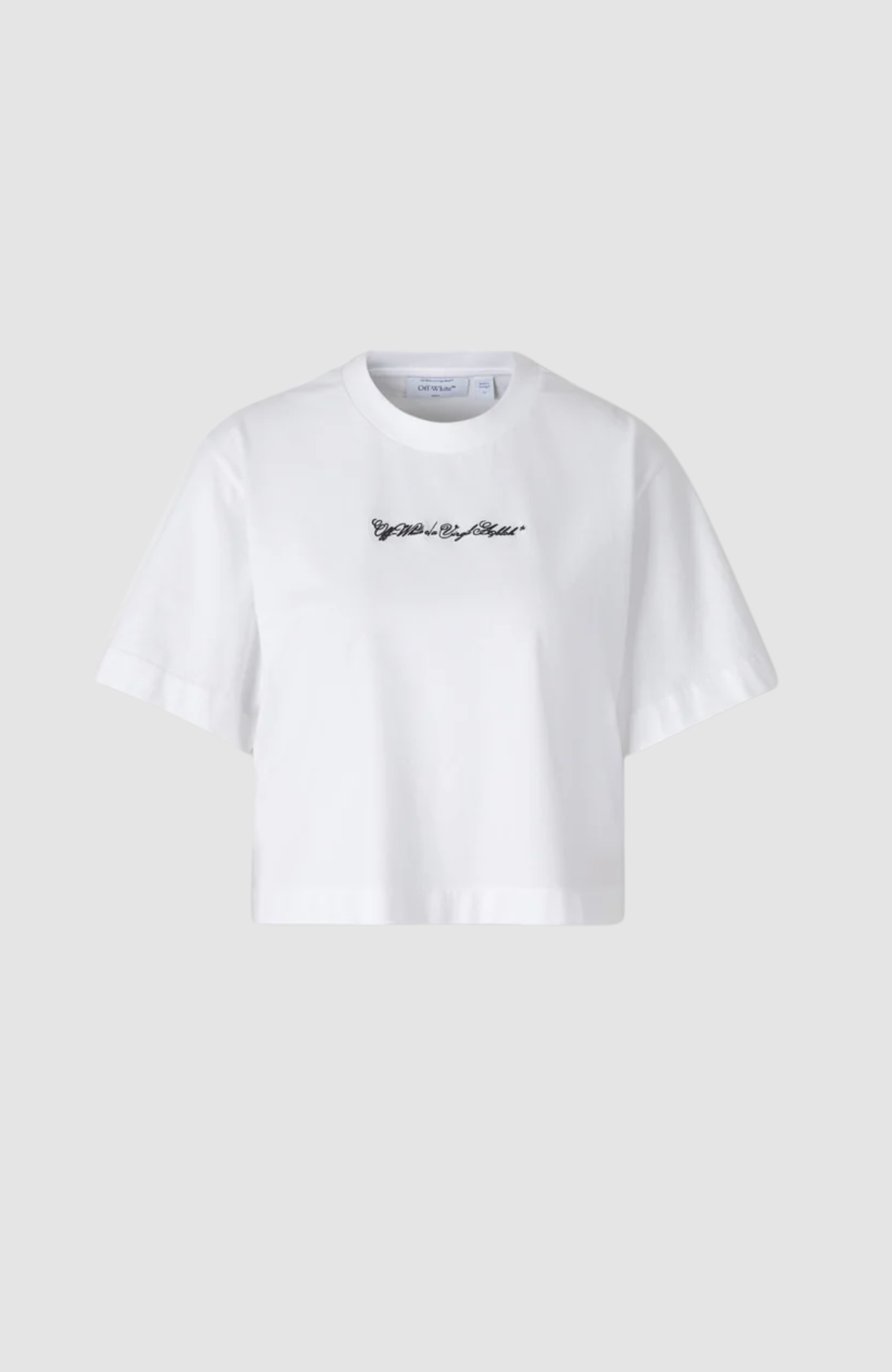 Embr Arrow Script Crop Tee White