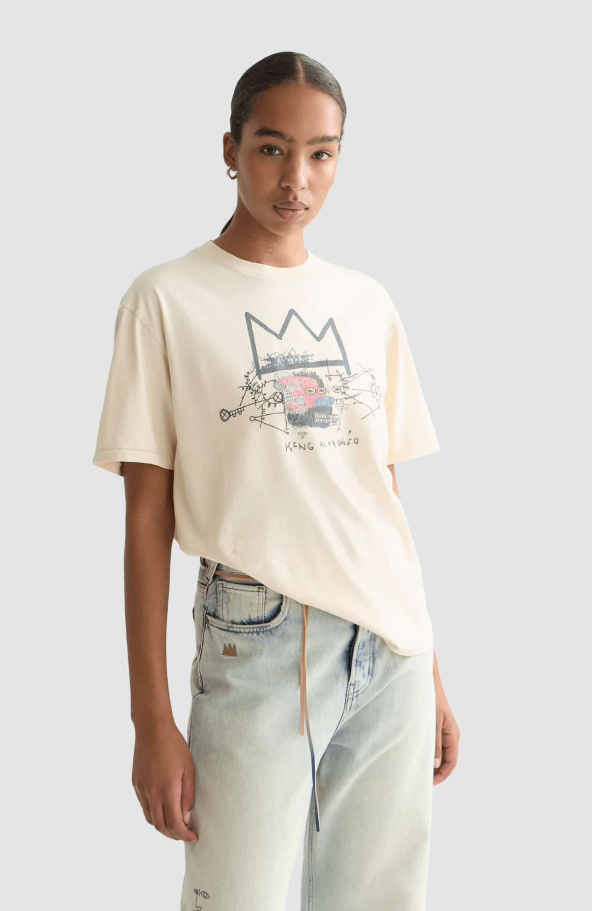 Basquiat washed artwork T-shirt