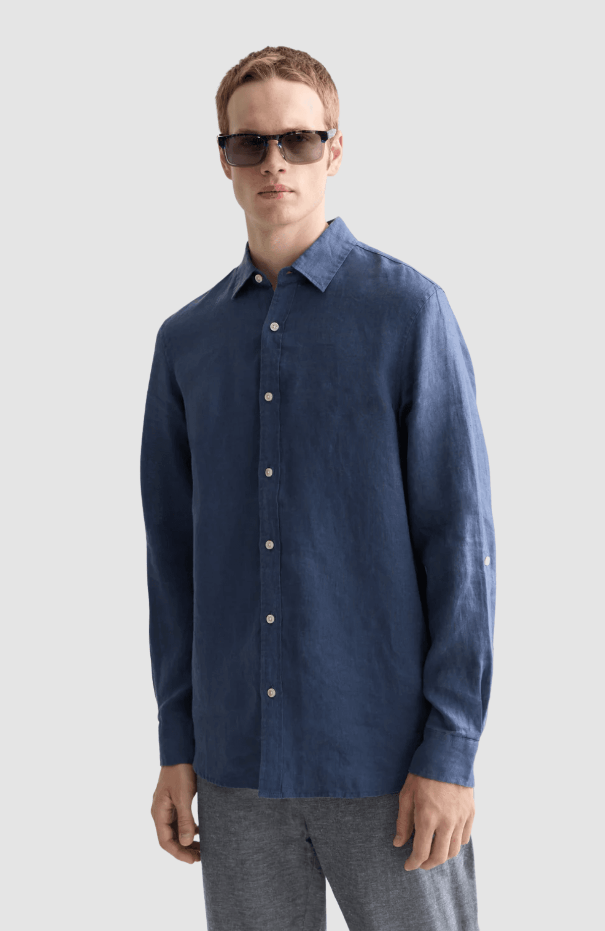 Seasonal core linen regular-fit shirt