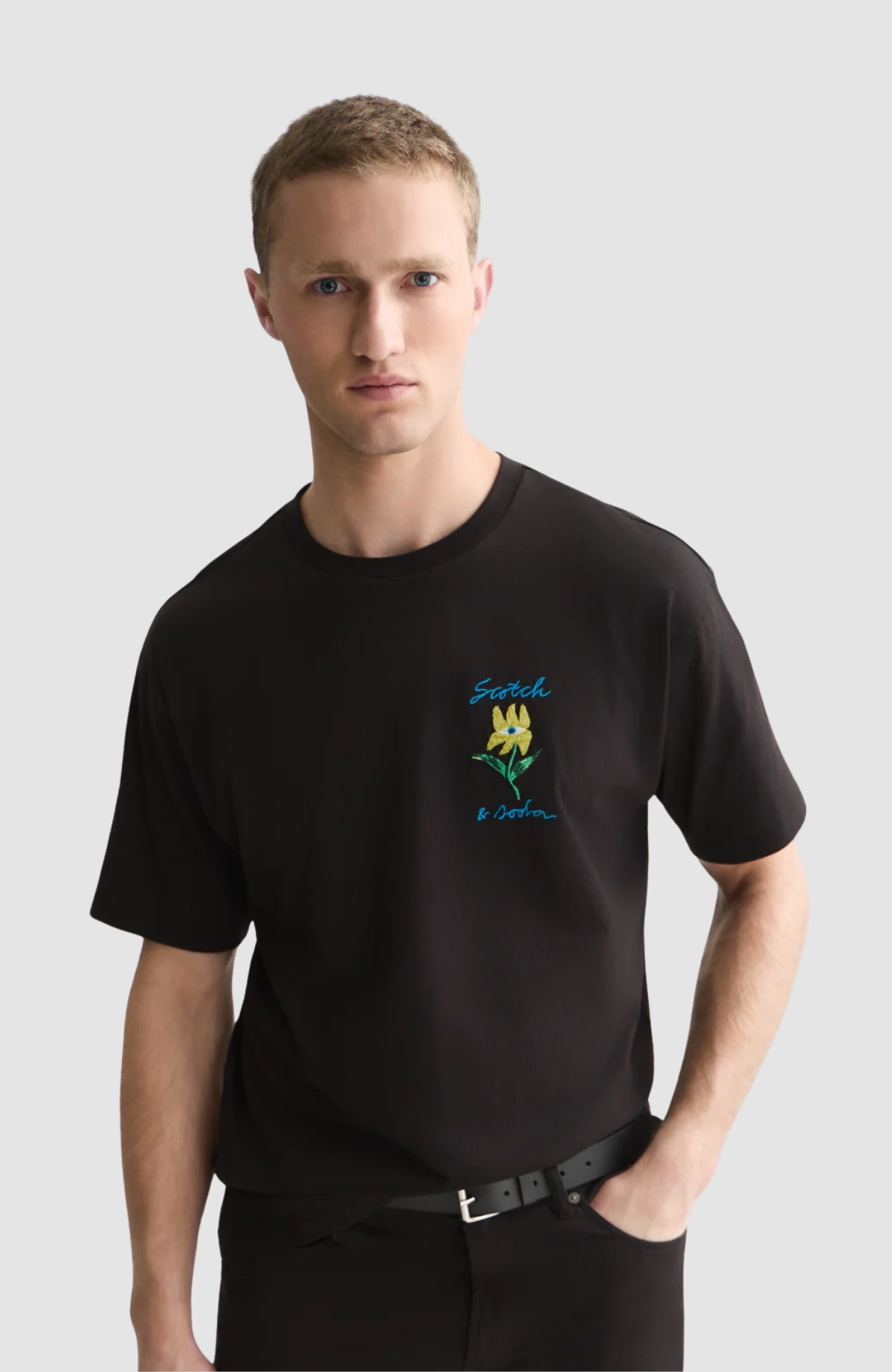 Front and back artwork relaxed-fit T-shirt