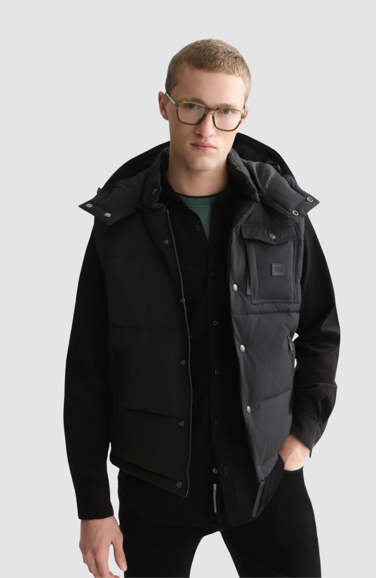 Hooded puffer vest