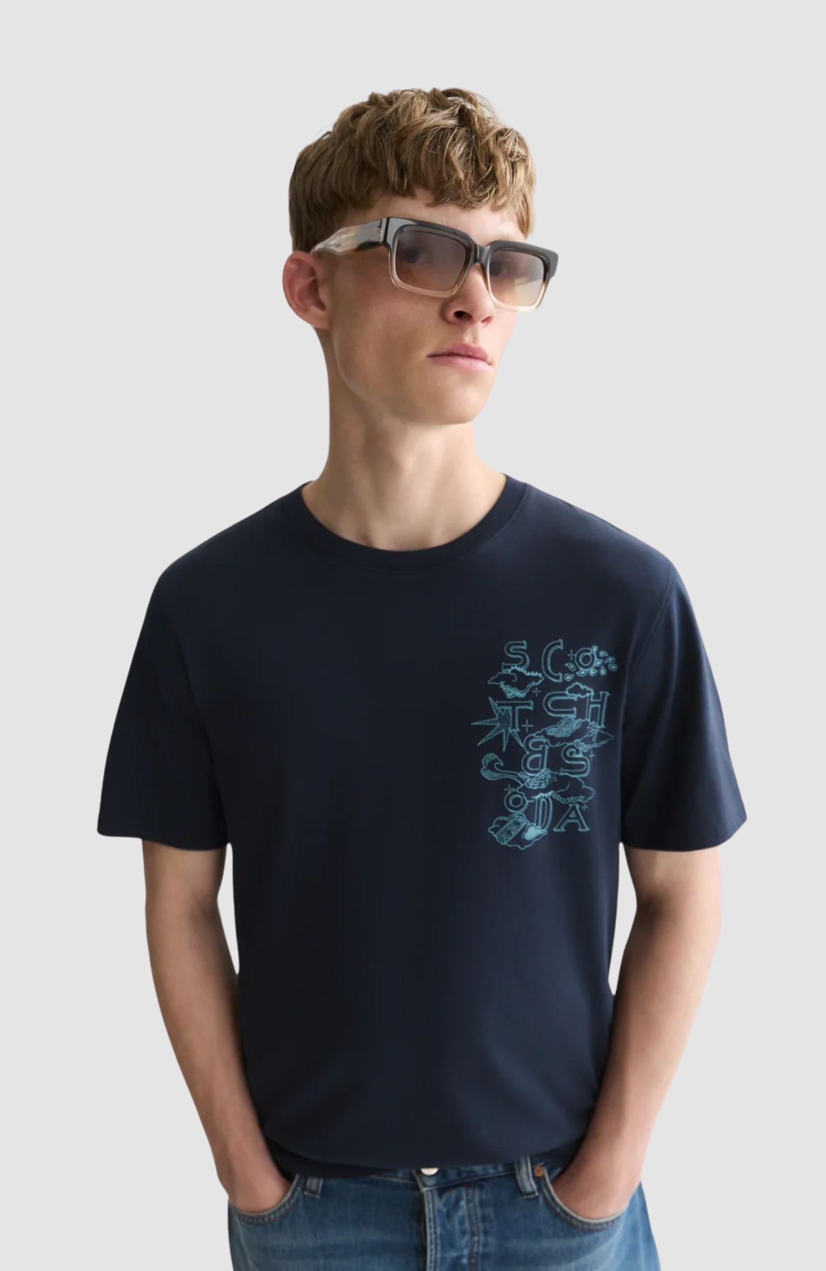 Left chest artwork regular-fit T-shirt