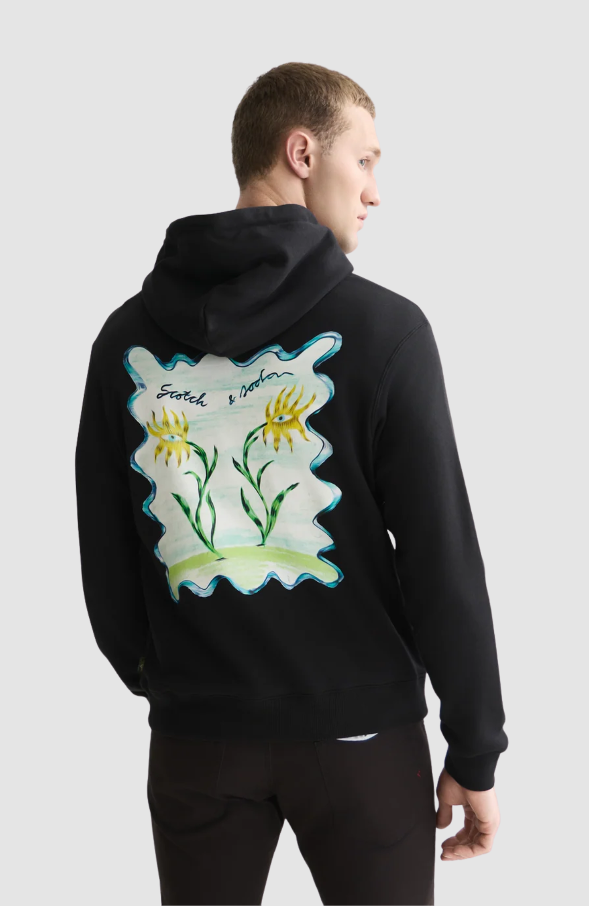 Front and back artwork regular-fit hoodie