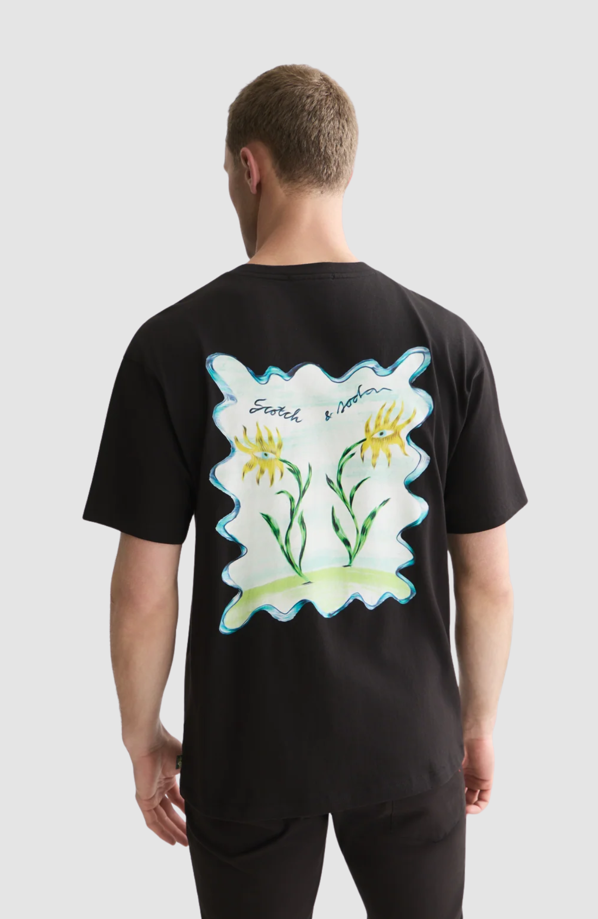 Front and back artwork relaxed-fit T-shirt