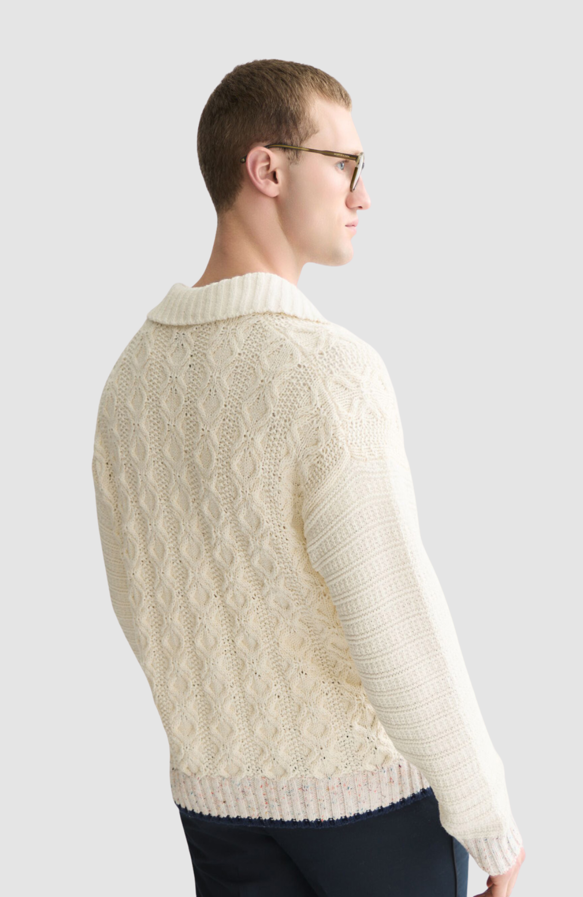 Multi-yarn loose-fit cardigan