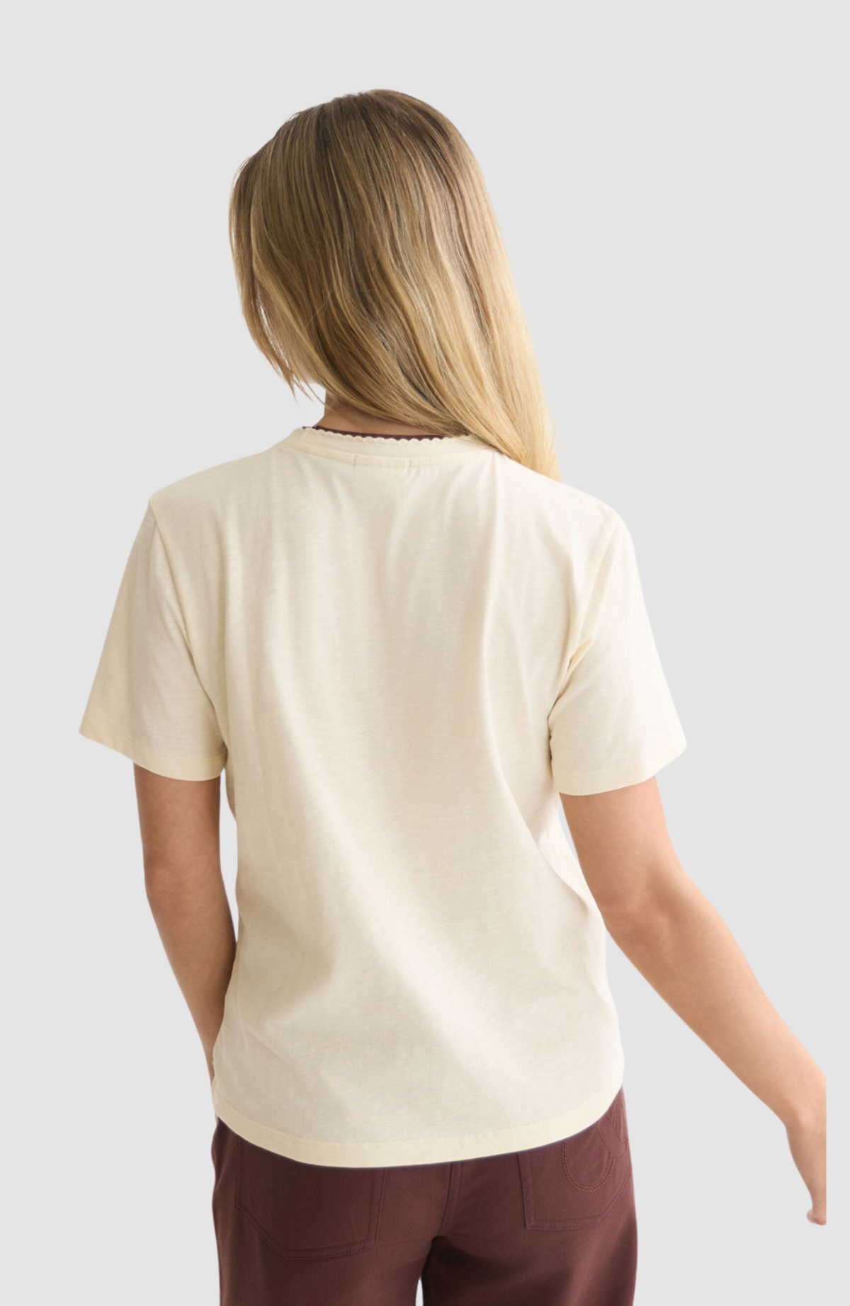 Chest embroidery regular-fit T-shirt