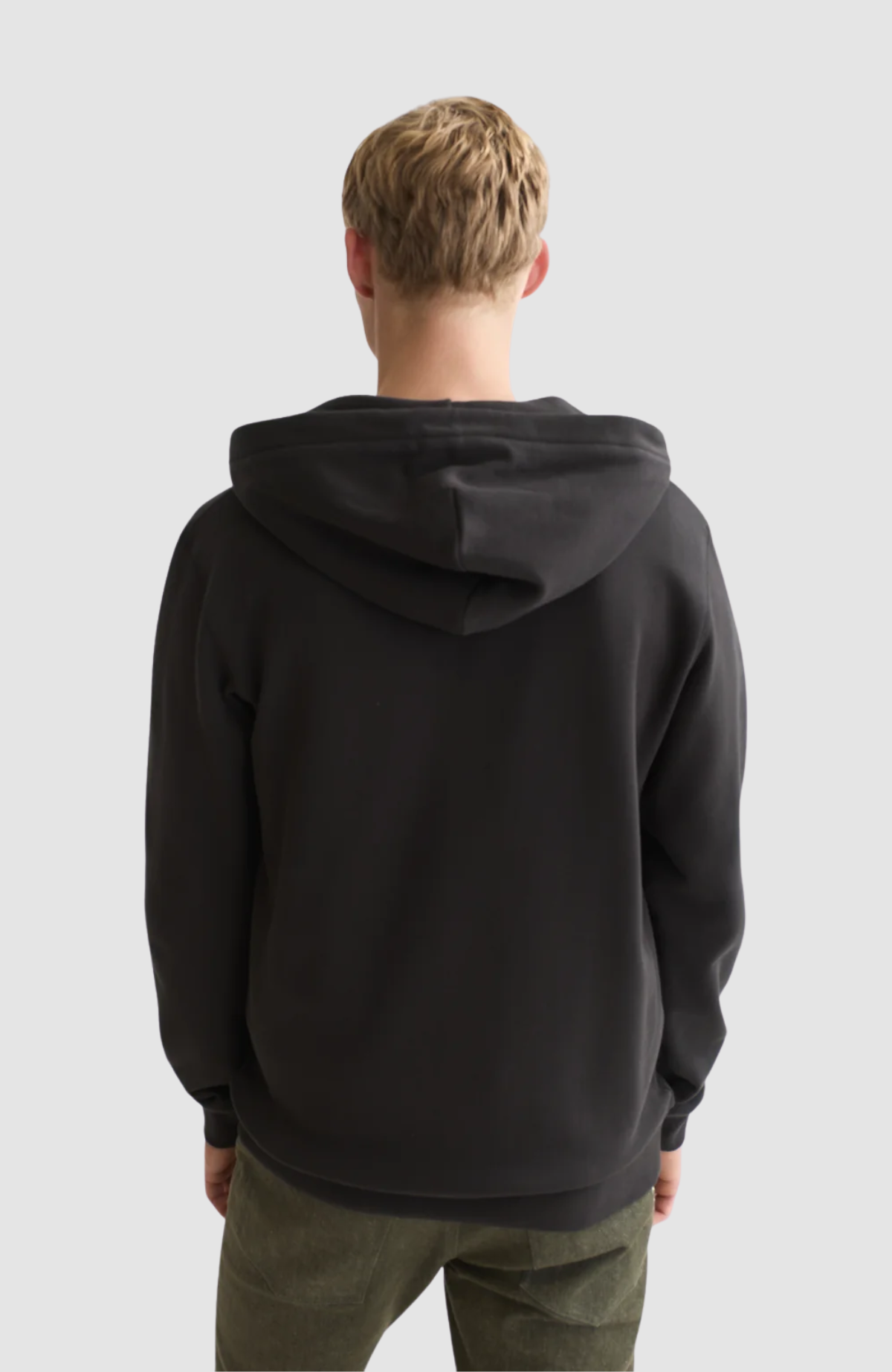 Logo badge regular-fit zip-through hoodie