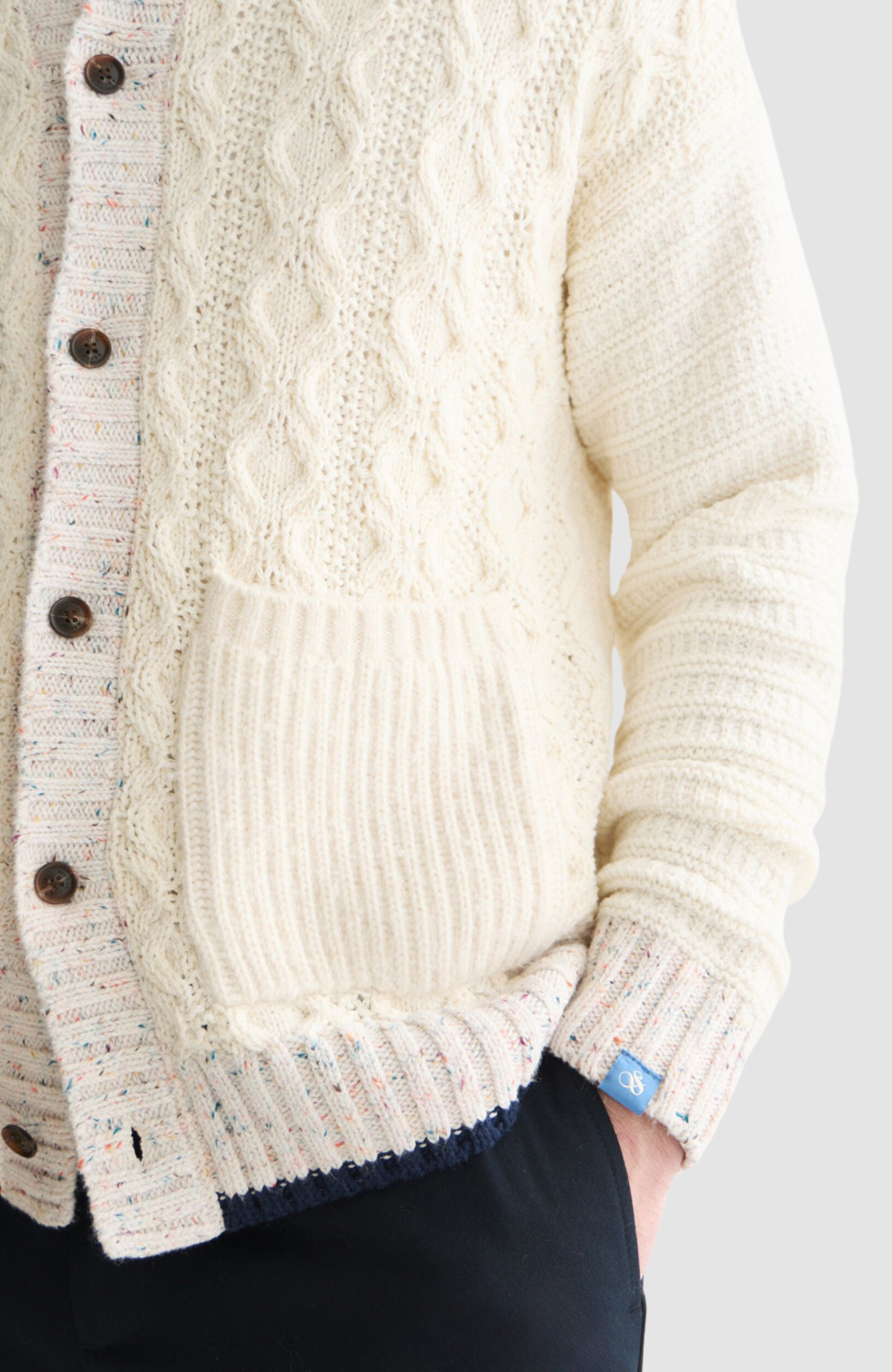 Multi-yarn loose-fit cardigan