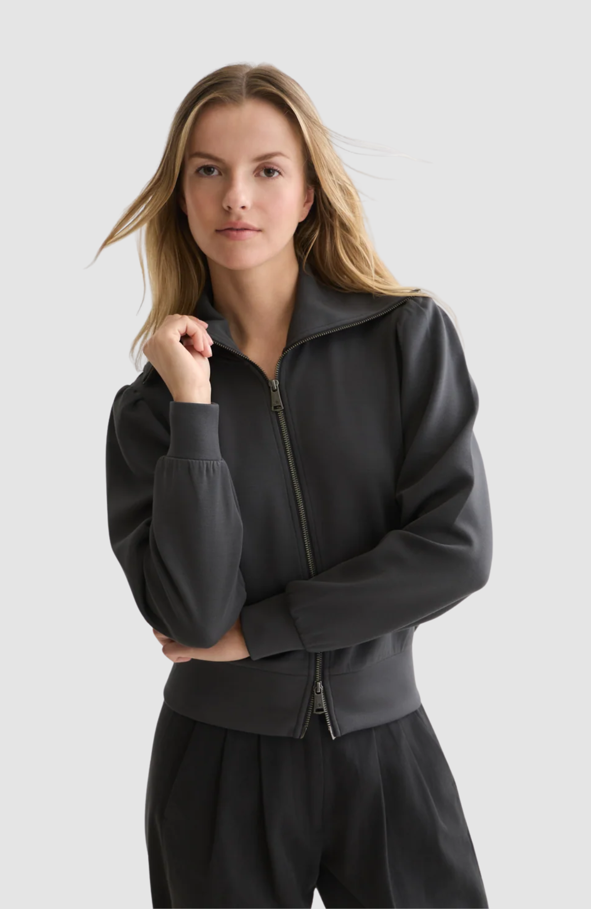 Zipped modal cardigan