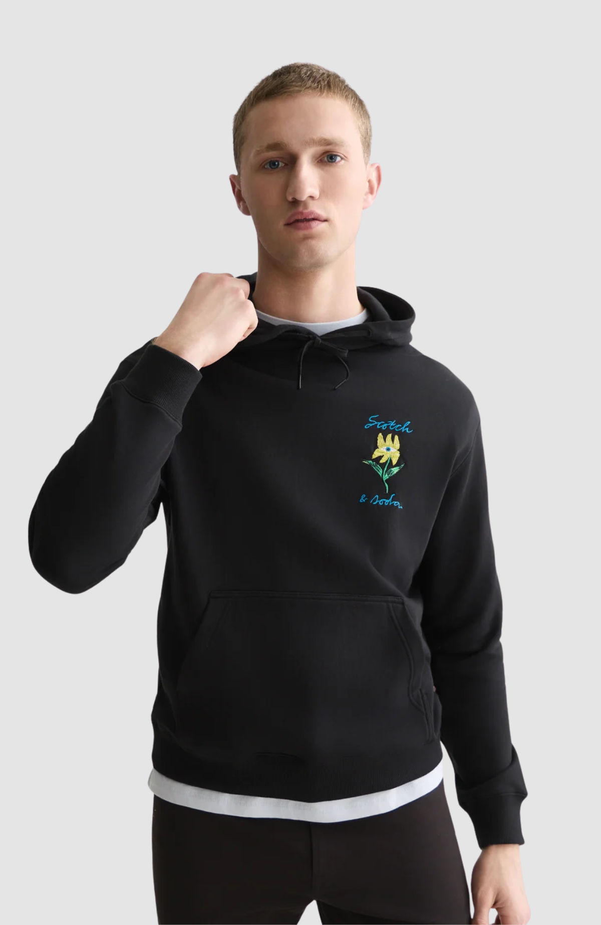 Front and back artwork regular-fit hoodie