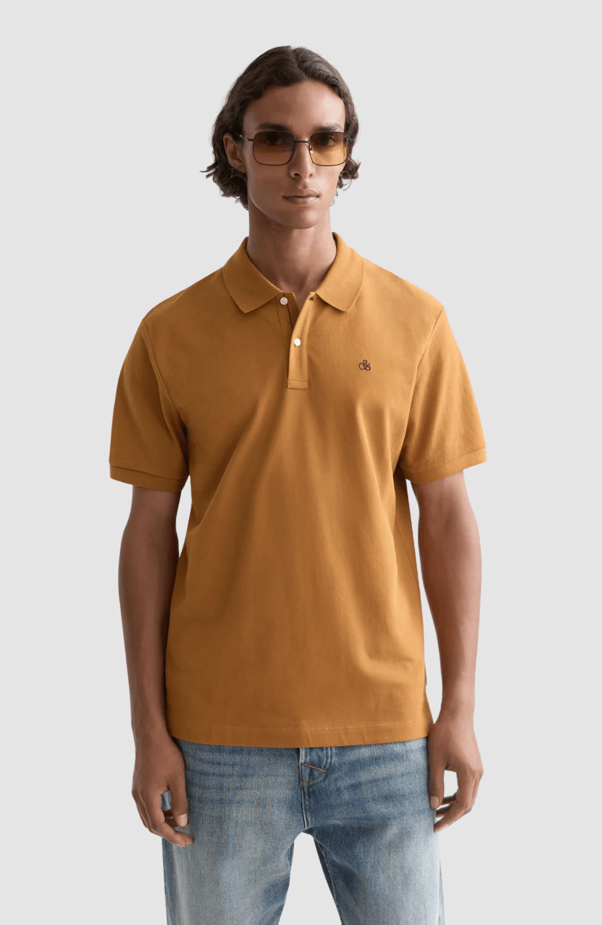 Seasonal core pique chest logo polo