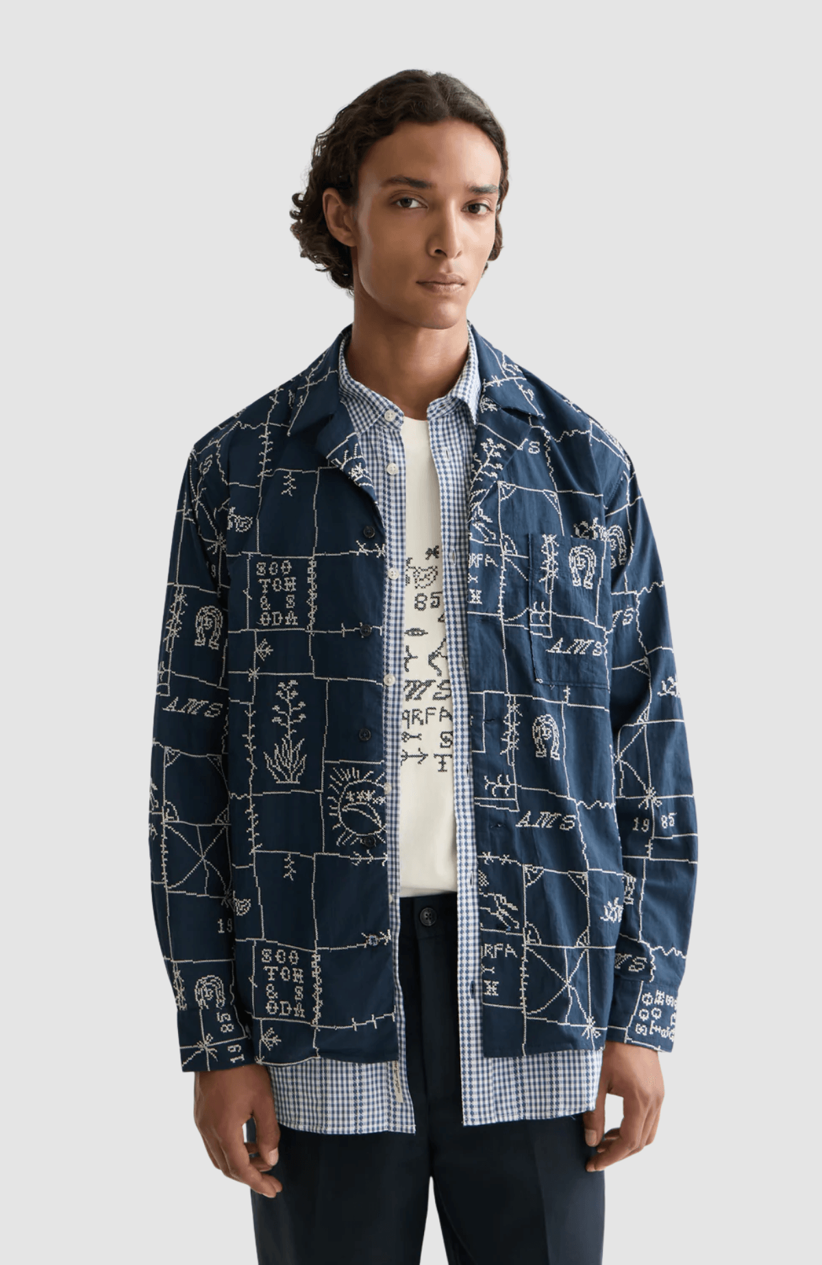 Allover embroidered shirt