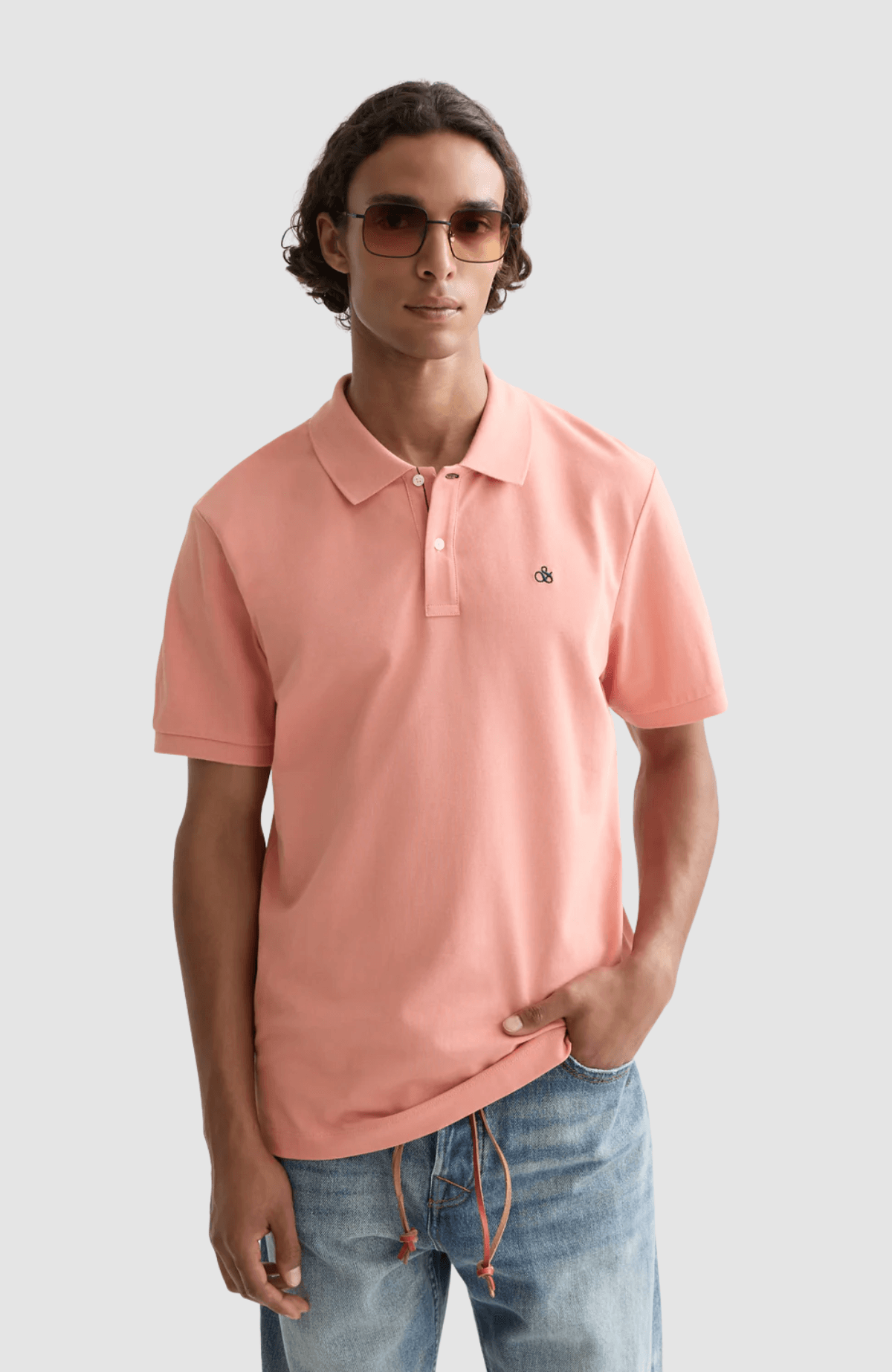 Seasonal core pique chest logo polo