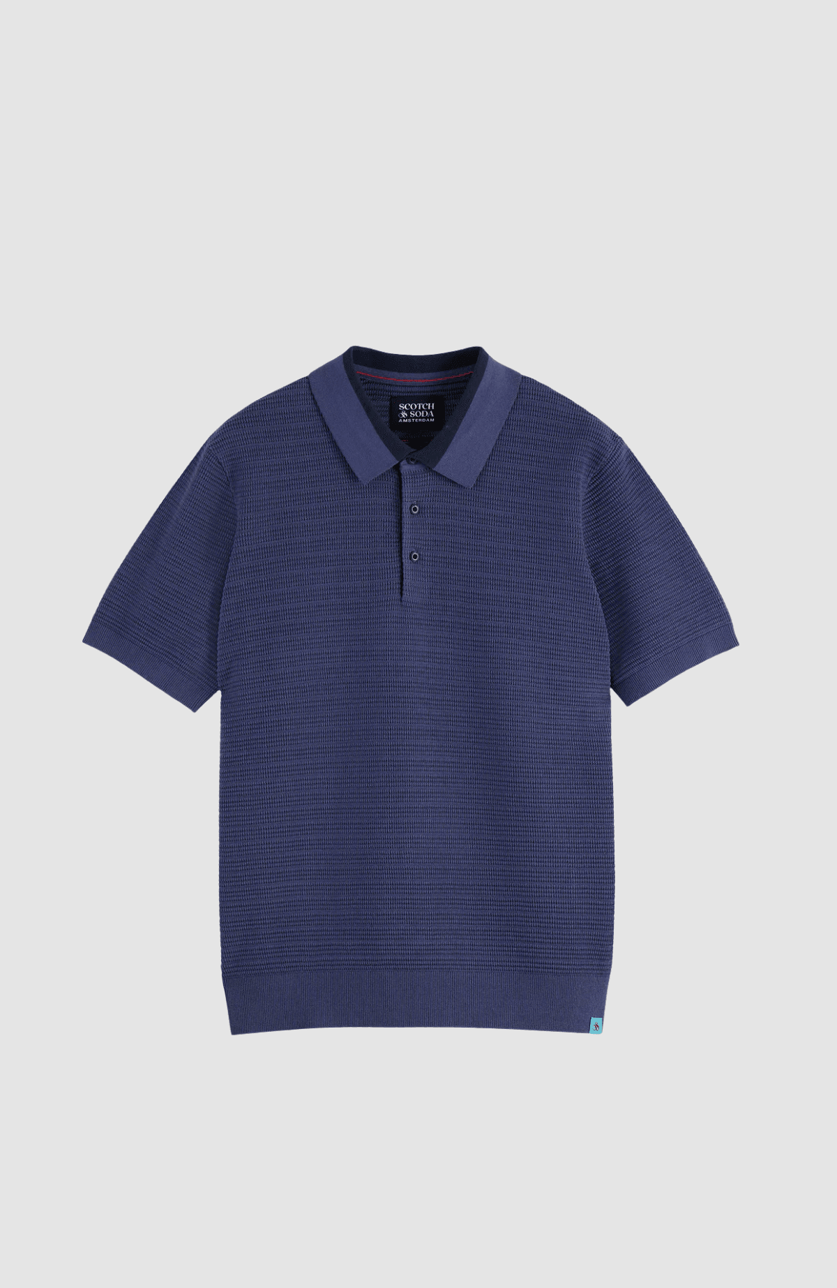 Structured knitted regular-fit polo
